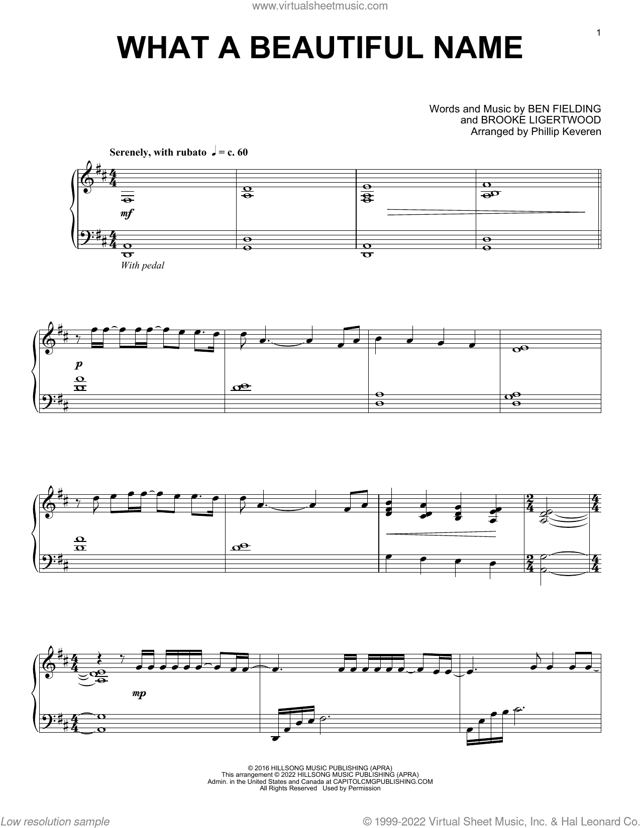 What A Beautiful Name (arr. Phillip Keveren)