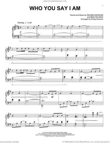 Who You Say I Am (arr. Phillip Keveren)