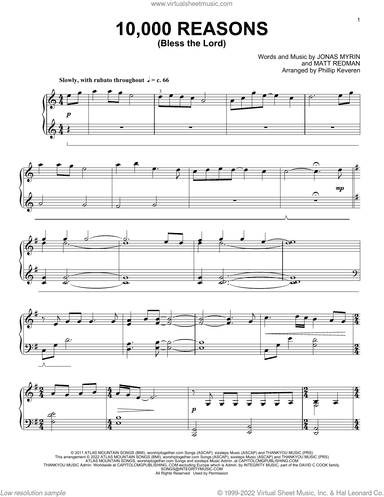 10,000 Reasons (Bless The Lord) (arr. Phillip Keveren)