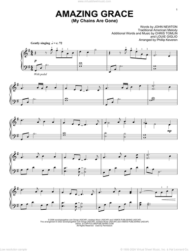 Amazing Grace (My Chains Are Gone) (arr. Phillip Keveren)