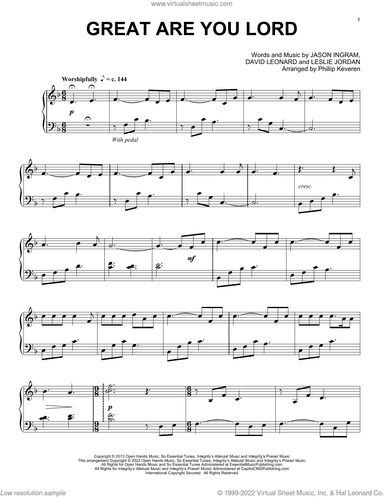 Great Are You Lord (arr. Phillip Keveren)