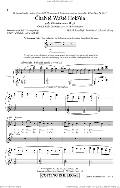 Chante Waste Hoksila (My Kind-Hearted Boy) (arr. Linthicum-Blackhorse)