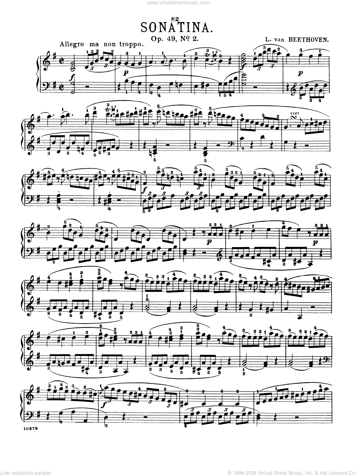 Sonatina In G Major, Op. 49, No. 2
