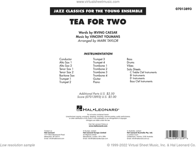 Tea for Two (arr. Mark Taylor) (COMPLETE)