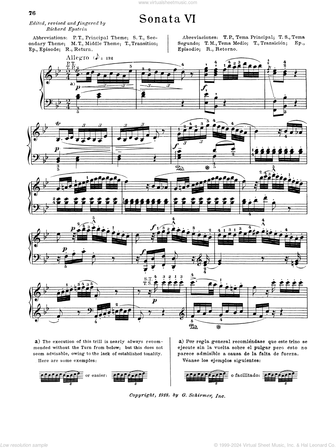 Sonata In B-Flat Major, K. 281