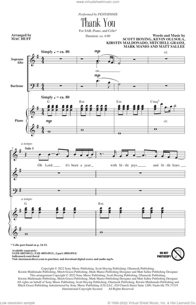 Thank You (arr. Mac Huff)