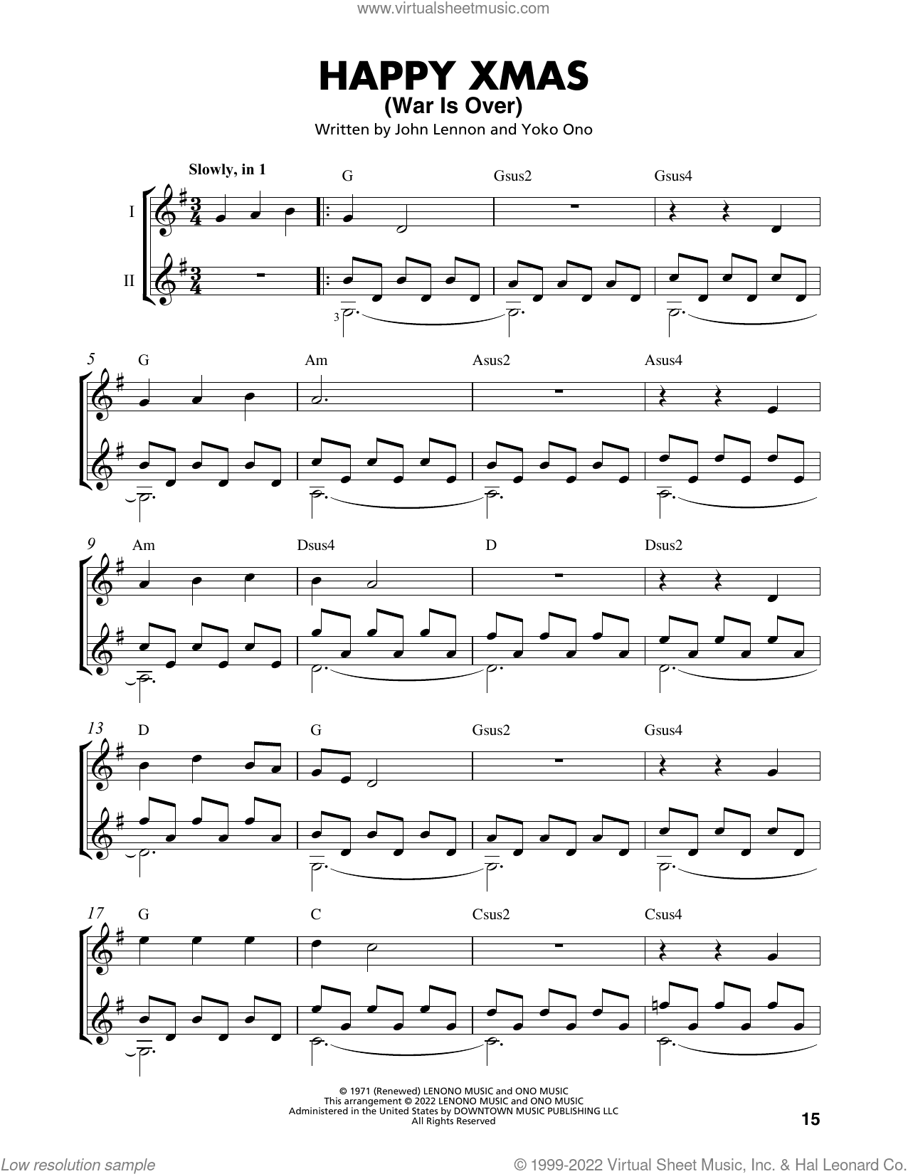 Happy Xmas (War Is Over) (arr. Mark Phillips)