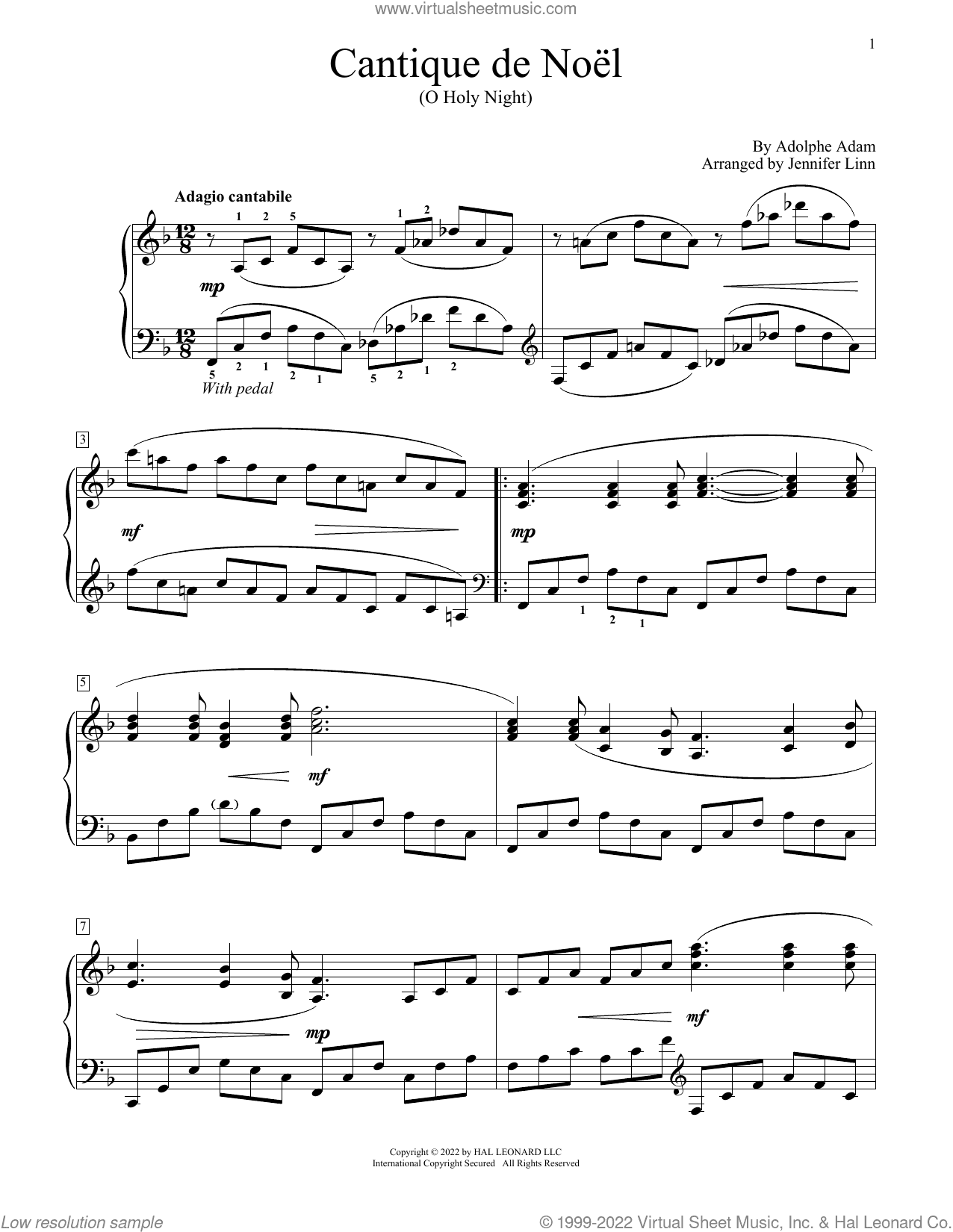 Cantique De Noel (arr. Jennifer Linn)