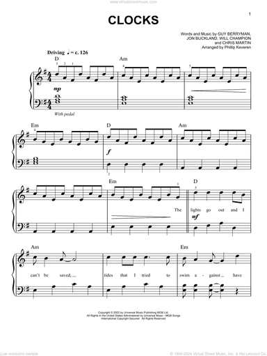 Clocks (arr. Phillip Keveren)