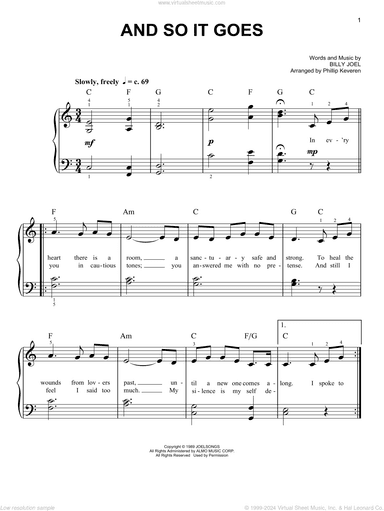 And So It Goes (arr. Phillip Keveren)