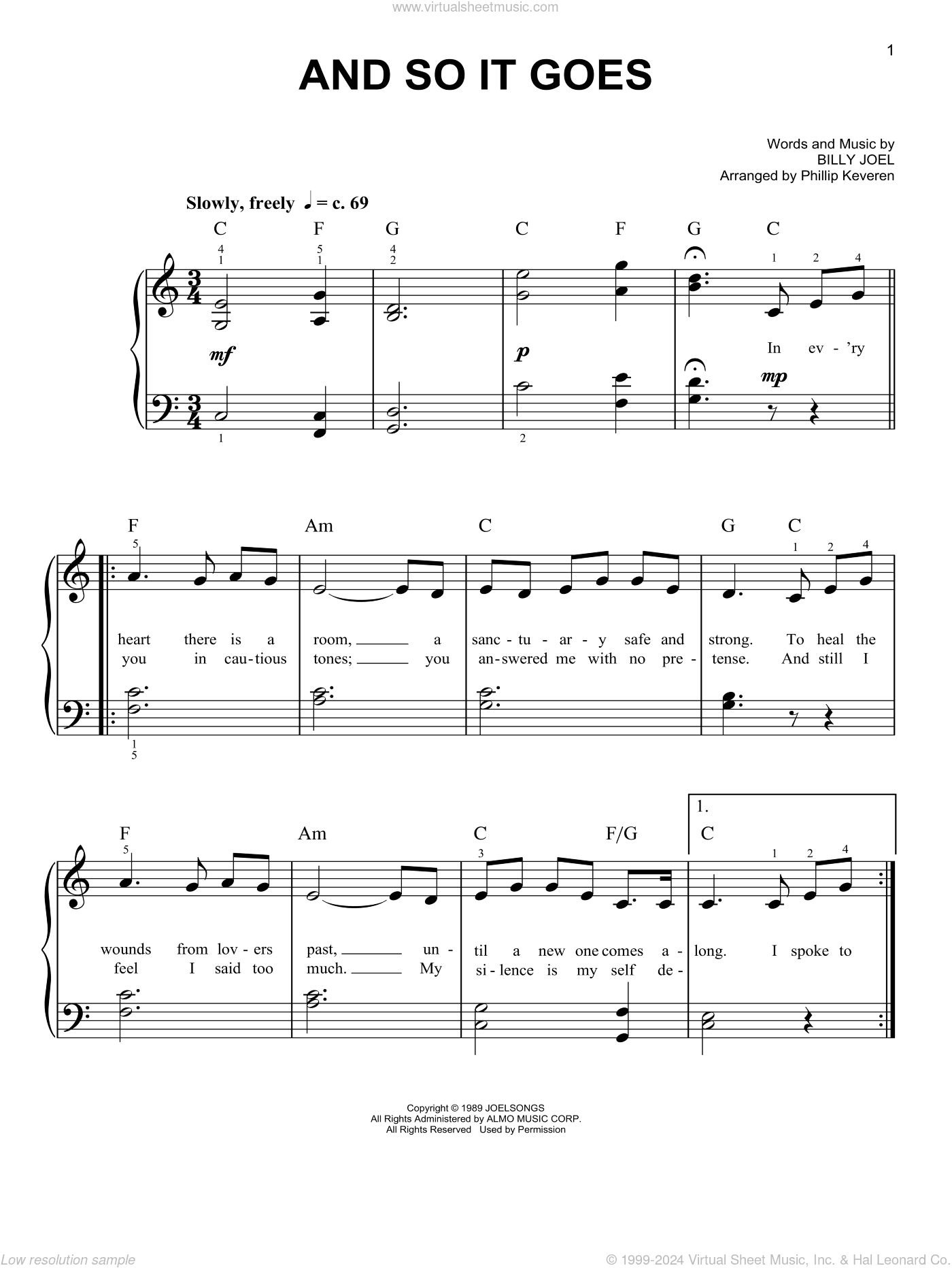 And So It Goes (arr. Phillip Keveren)