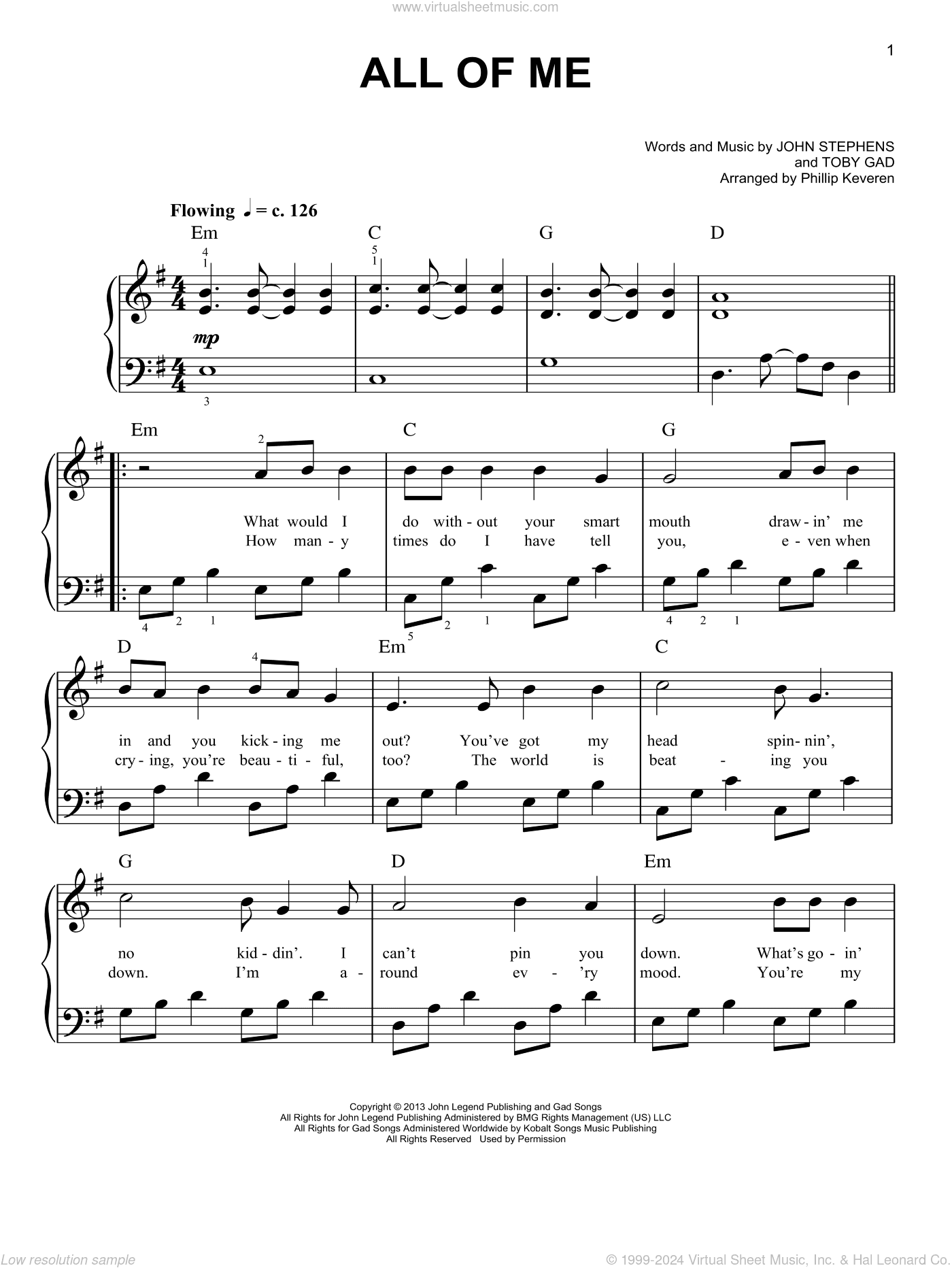 All Of Me (arr. Phillip Keveren)