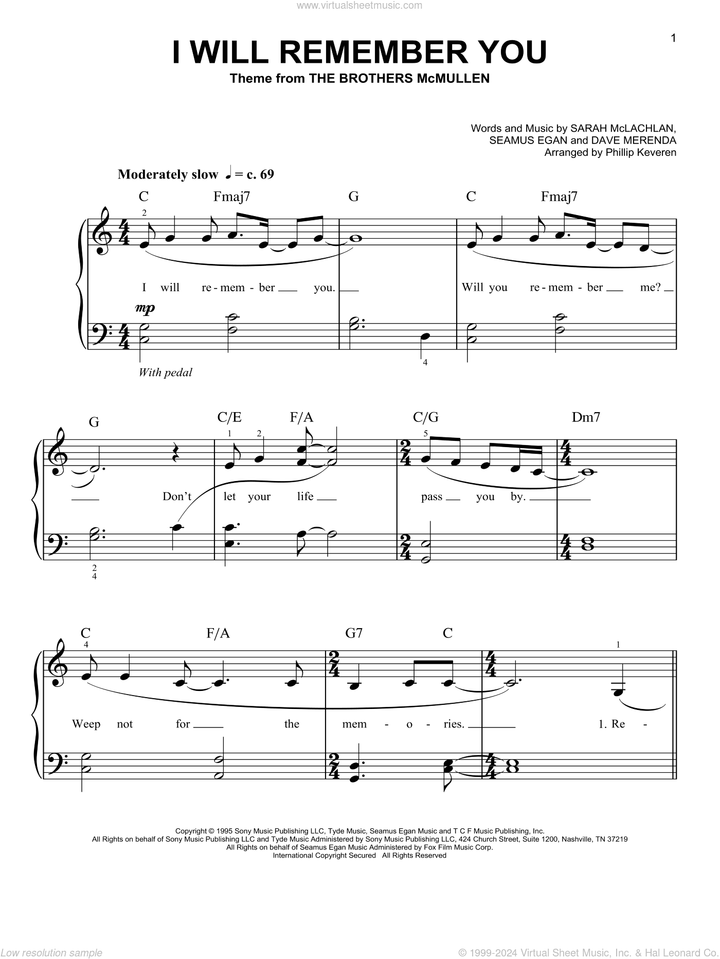I Will Remember You (arr. Phillip Keveren)