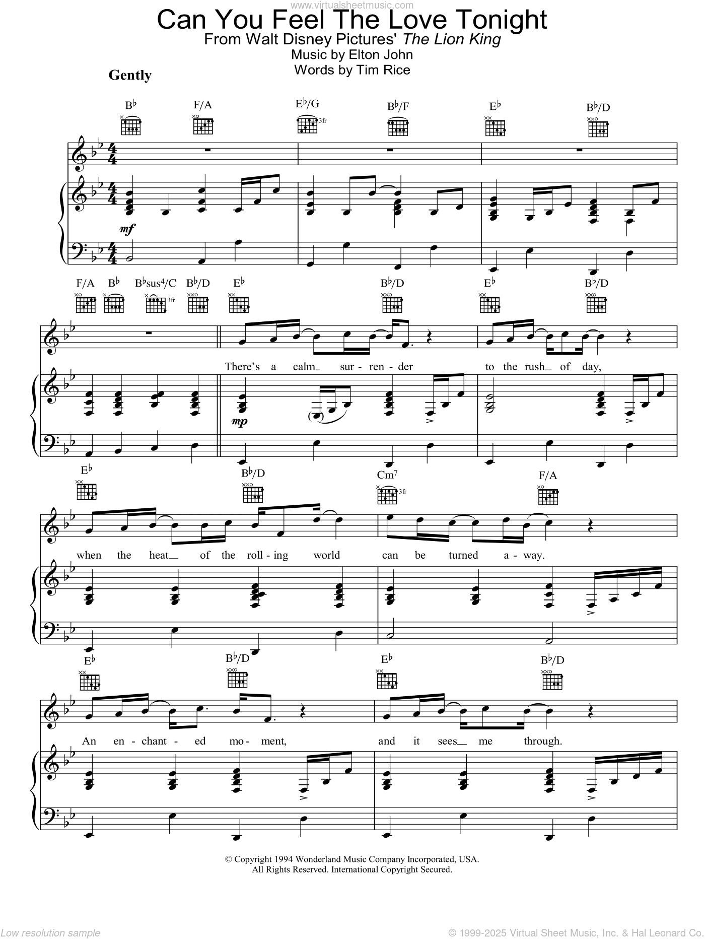 Can You Feel The Love Tonight (from The Lion King)