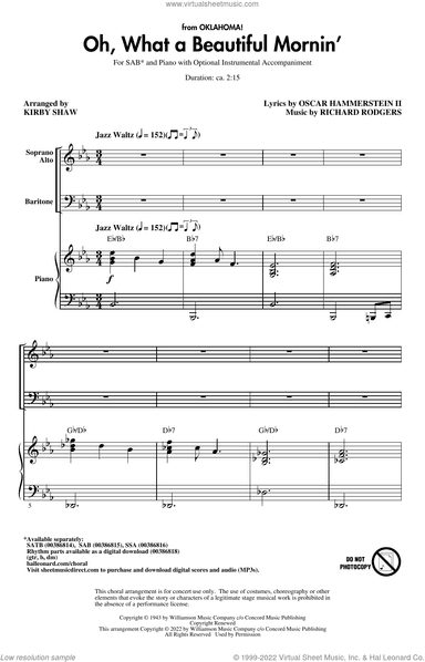 Oh, What A Beautiful Mornin' (from Oklahoma!) (arr. Kirby Shaw)