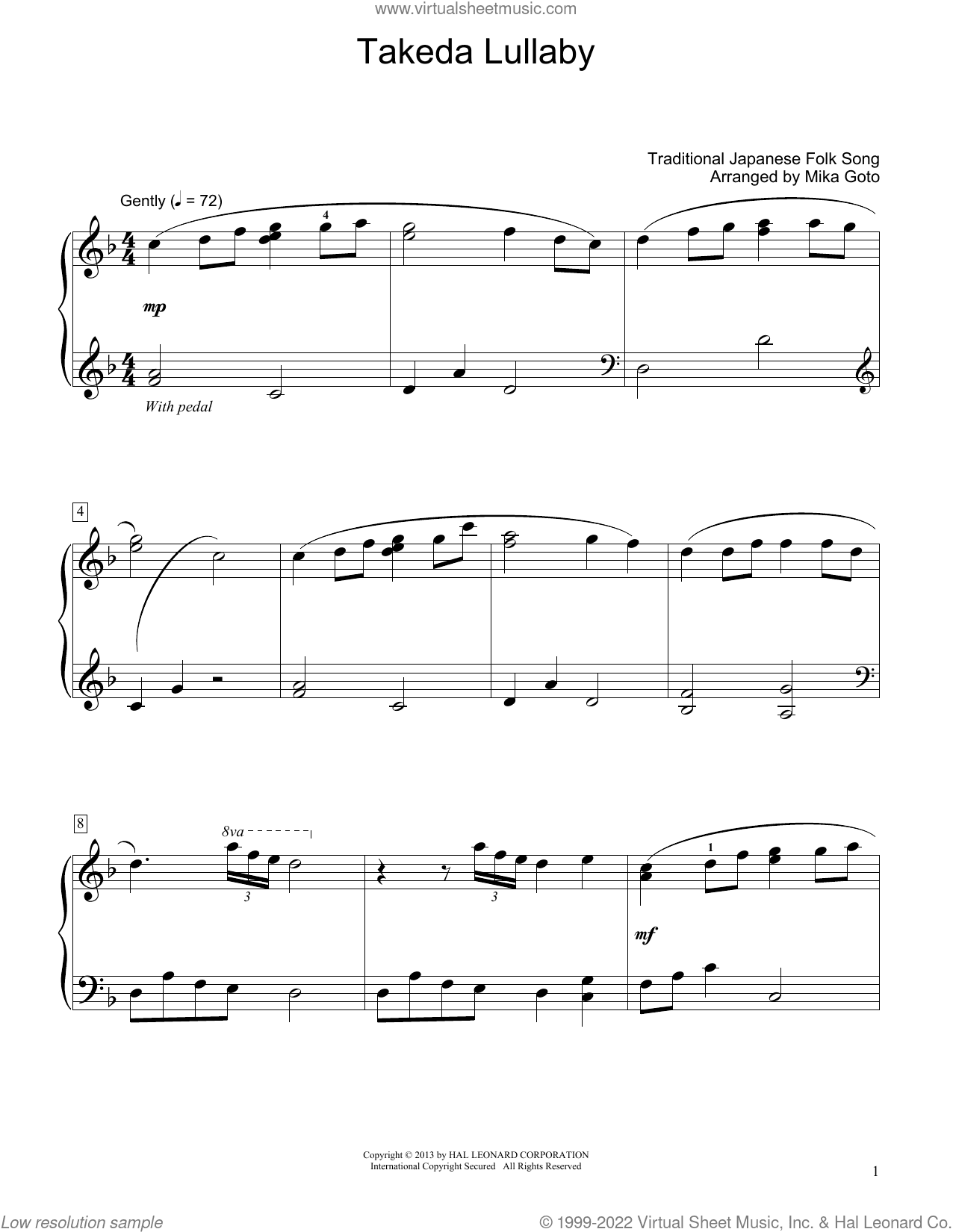 Takeda Lullaby (arr. Mika Goto)