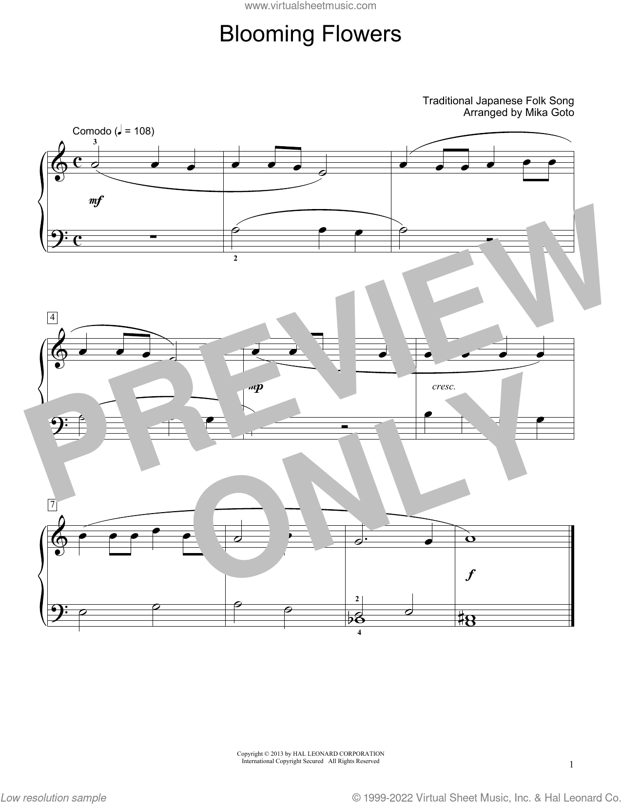 Blooming Flowers (arr. Mika Goto)