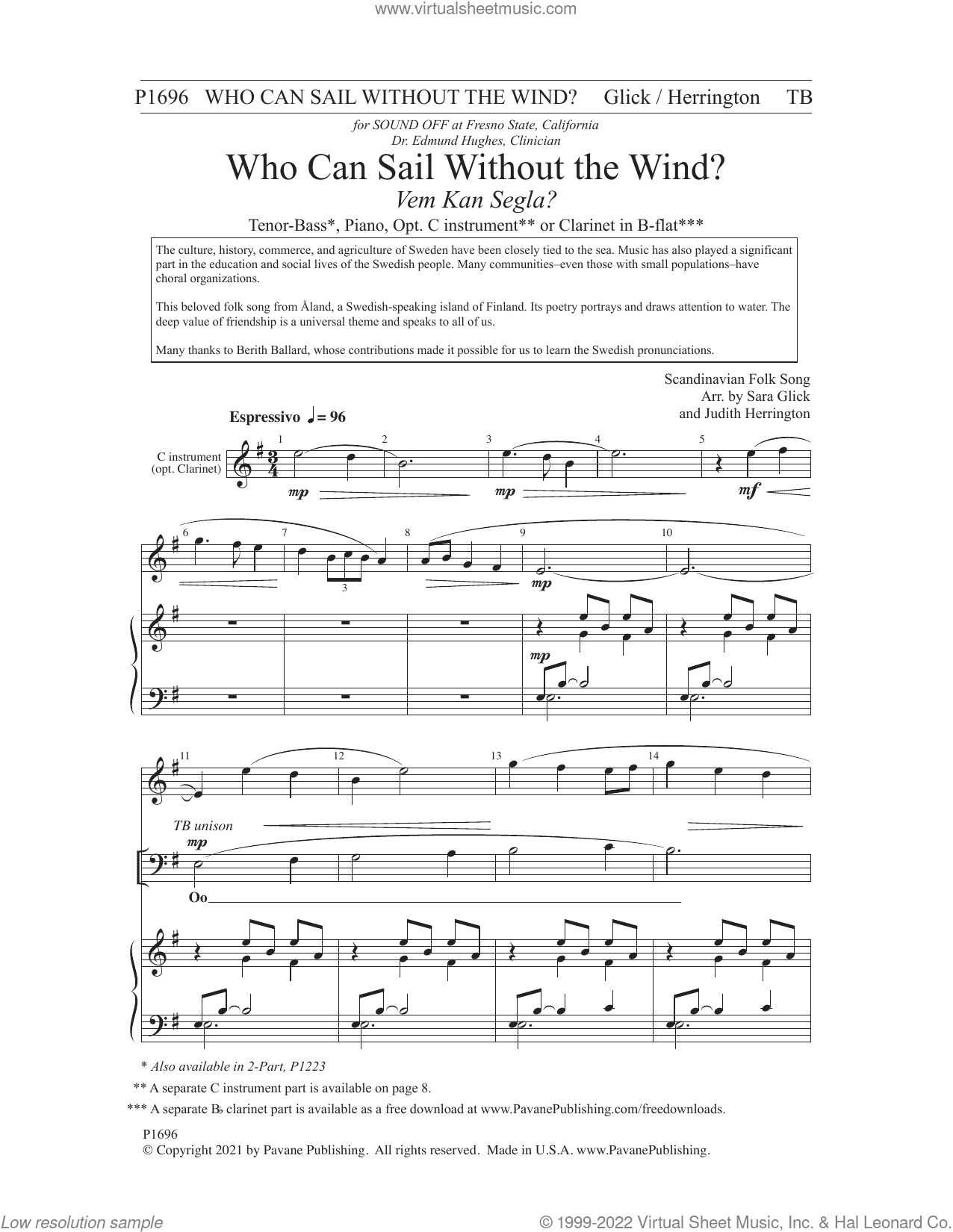 Who Can Sail Without the Wind? (arr. Sara Glick and Judith Herrington)