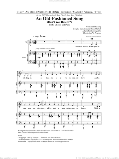 An Old-Fashioned Song (Don't You Hate It?) (arr. Christopher Peterson)