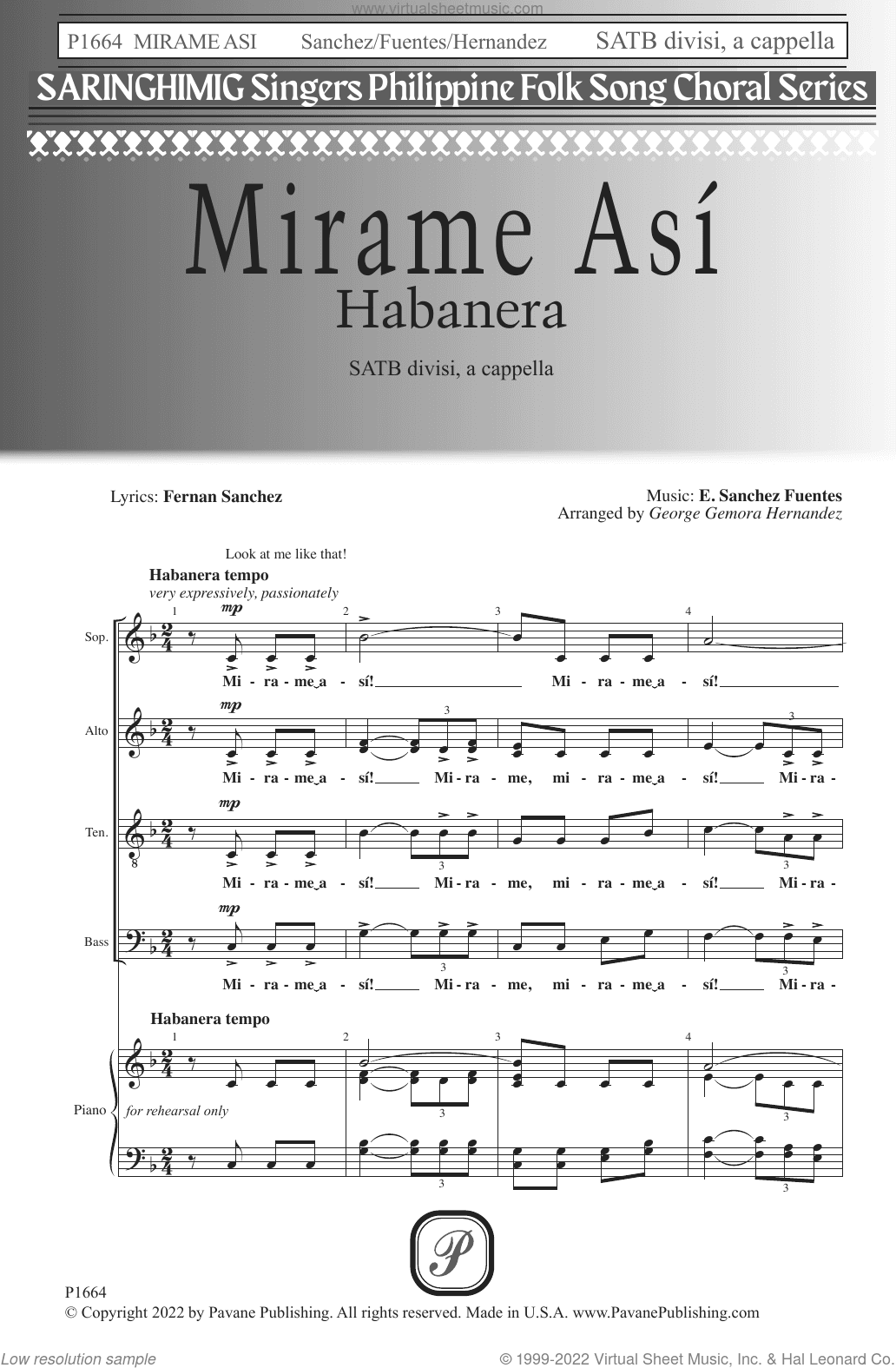 Mirame Asi (Habanera) (arr. George Gemora Hernandez)