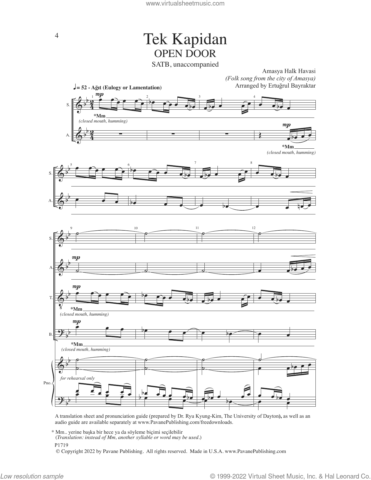 Tek Kapidan (Only Door) (arr. Ertugrul Bayraktar)