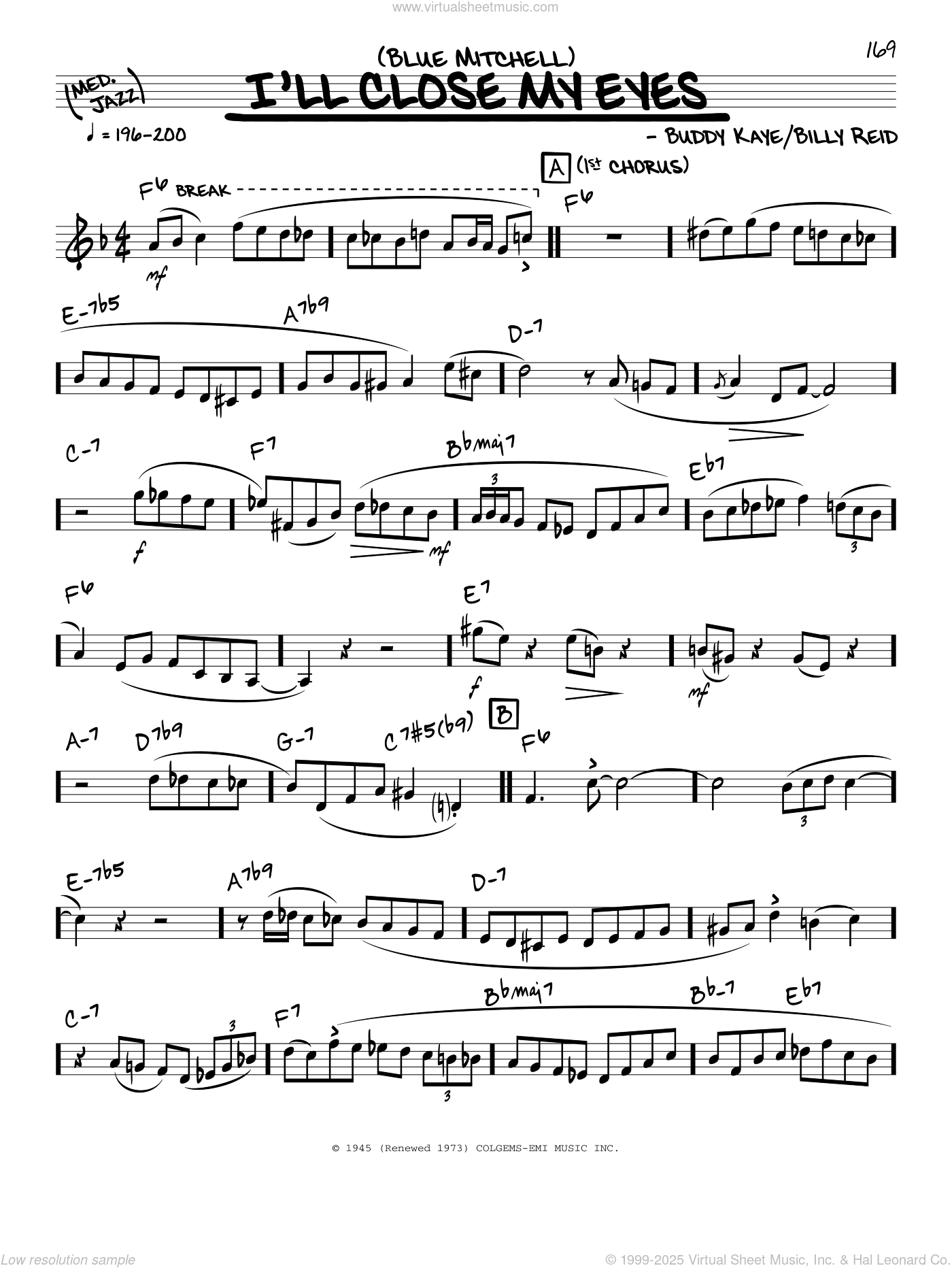 I'll Close My Eyes (solo only)