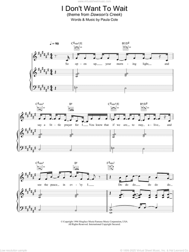 I Don't Want To Wait (theme from Dawson's Creek)