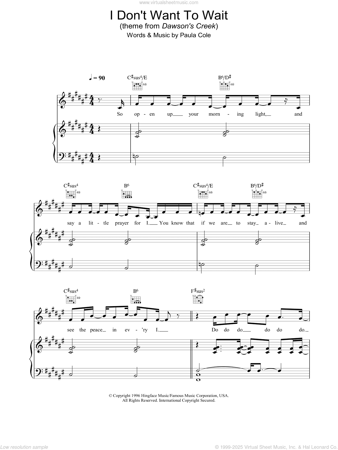 I Don't Want To Wait (theme from Dawson's Creek)