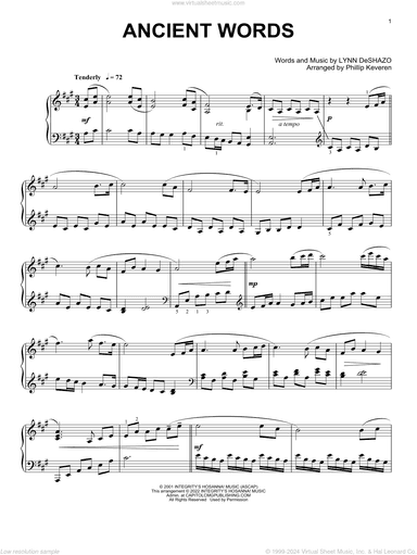 Ancient Words [Classical version] (arr. Phillip Keveren)