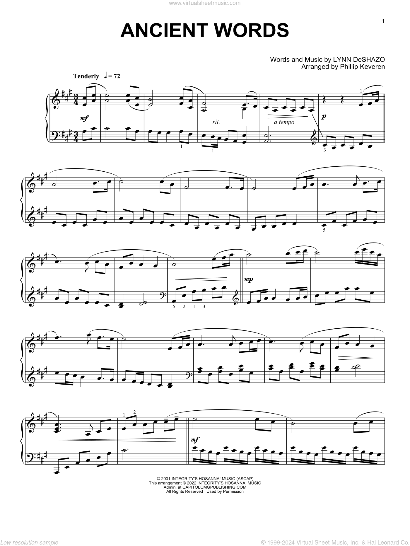 Ancient Words [Classical version] (arr. Phillip Keveren)