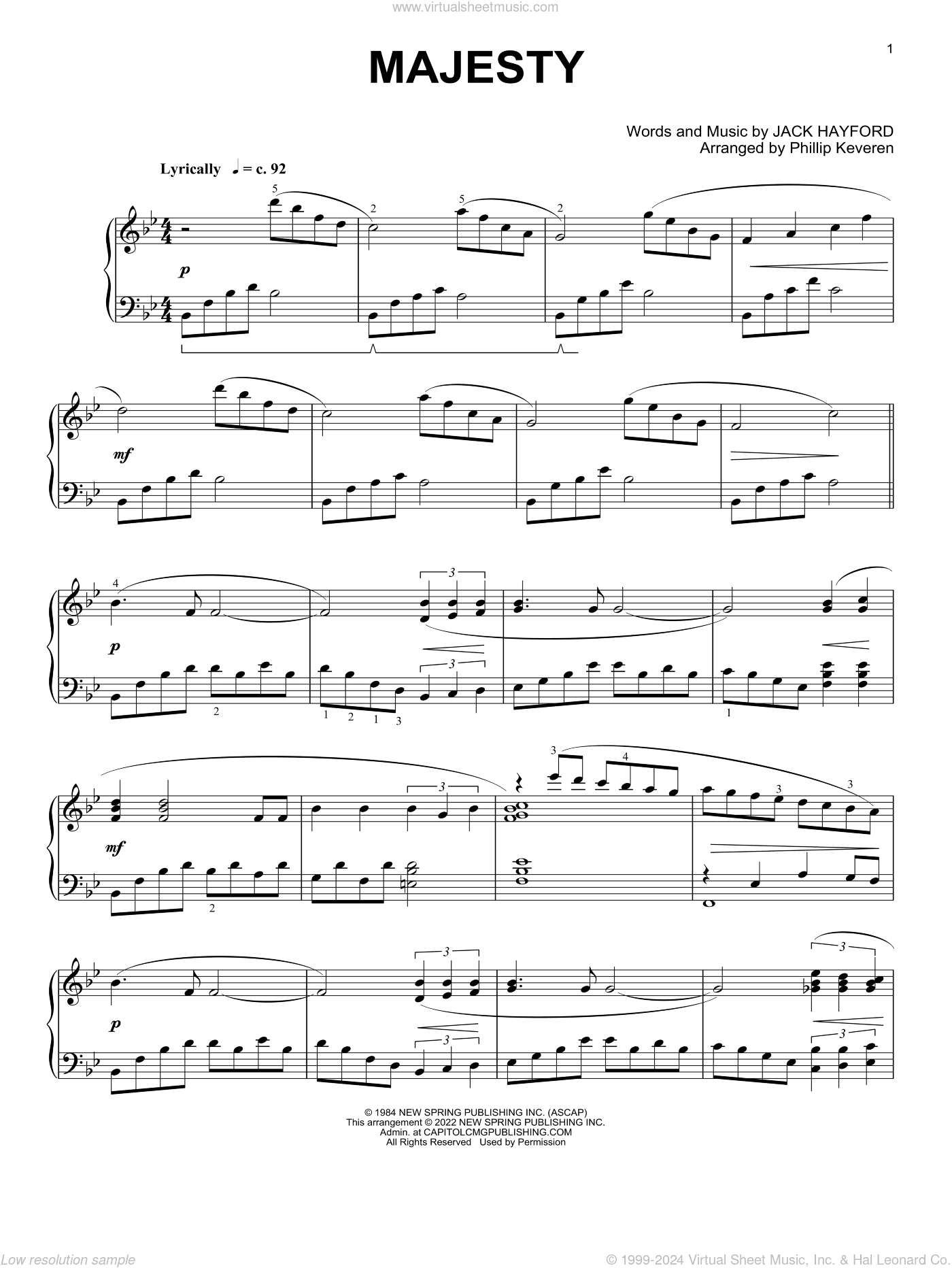 Majesty [Classical version] (arr. Phillip Keveren)