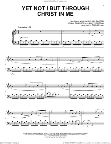 Yet Not I But Through Christ In Me [Classical version] (arr. Phillip Keveren)