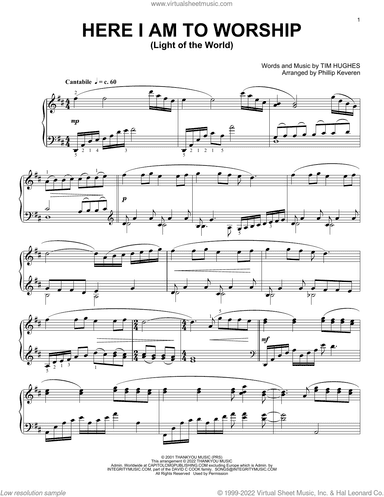 Here I Am To Worship (Light Of The World) [Classical version] (arr. Phillip Keveren)