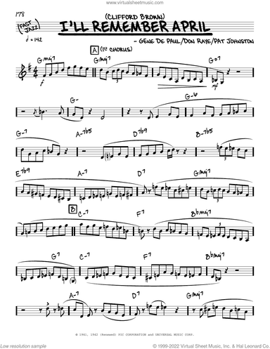 I'll Remember April (solo only)