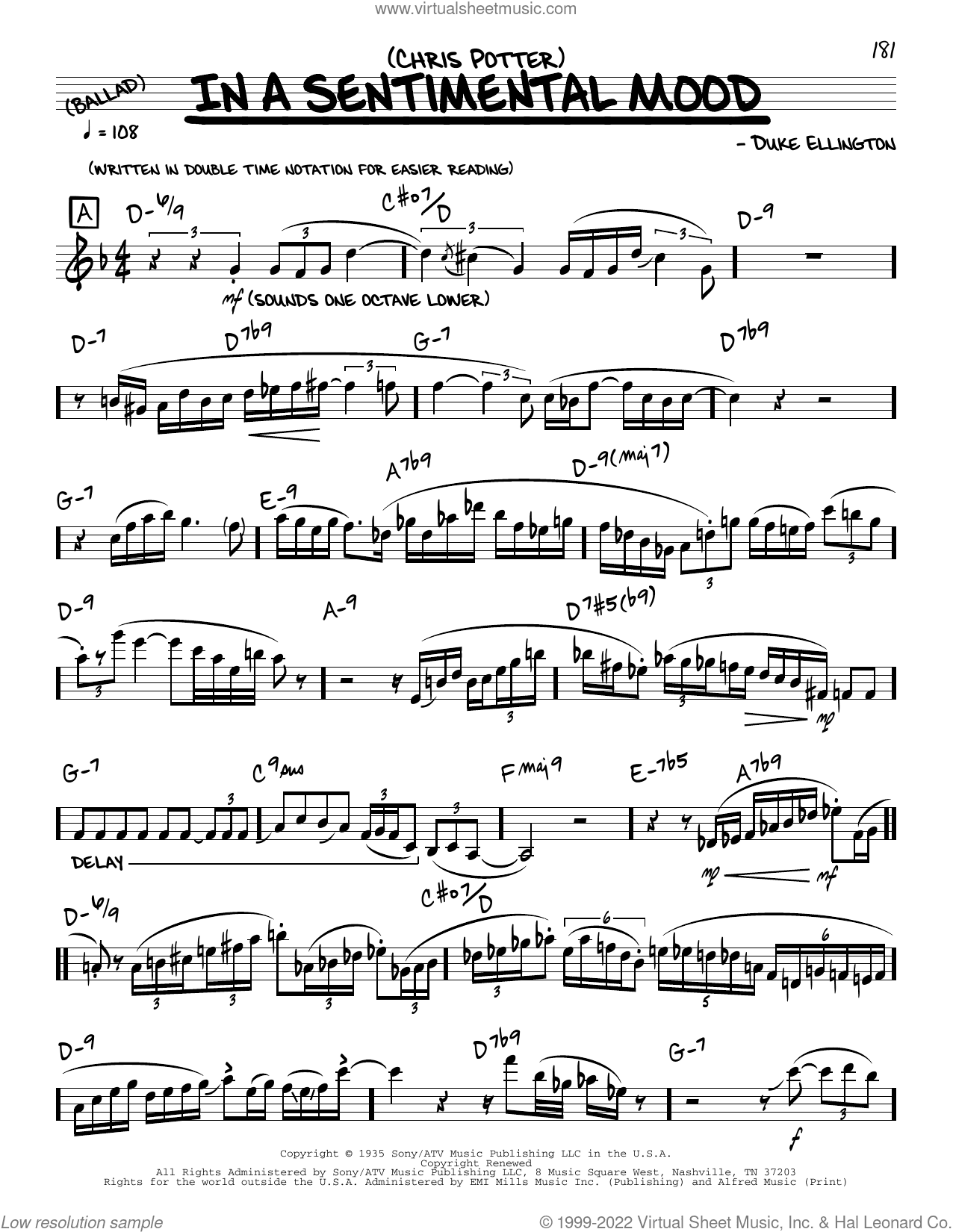 In A Sentimental Mood (solo only)