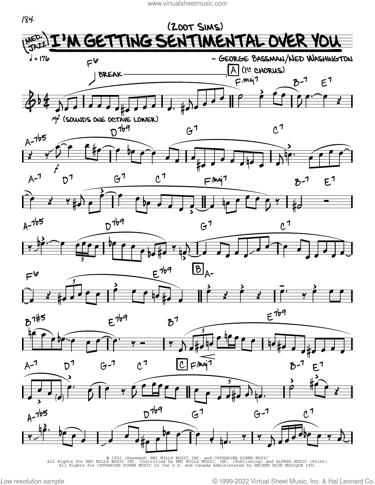 I'm Getting Sentimental Over You (solo only)