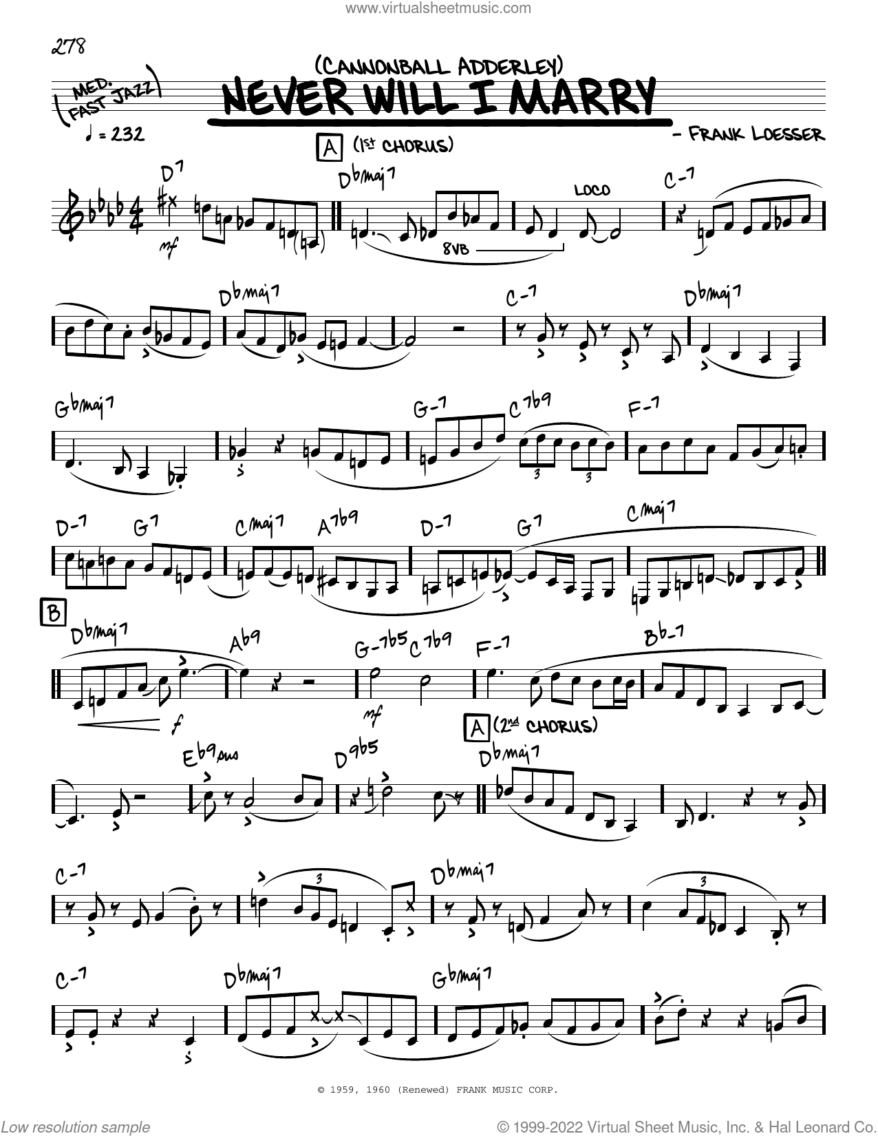 Never Will I Marry (solo only)