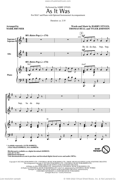 As It Was (arr. Mark Brymer)