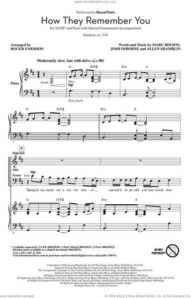 How They Remember You (arr. Roger Emerson)