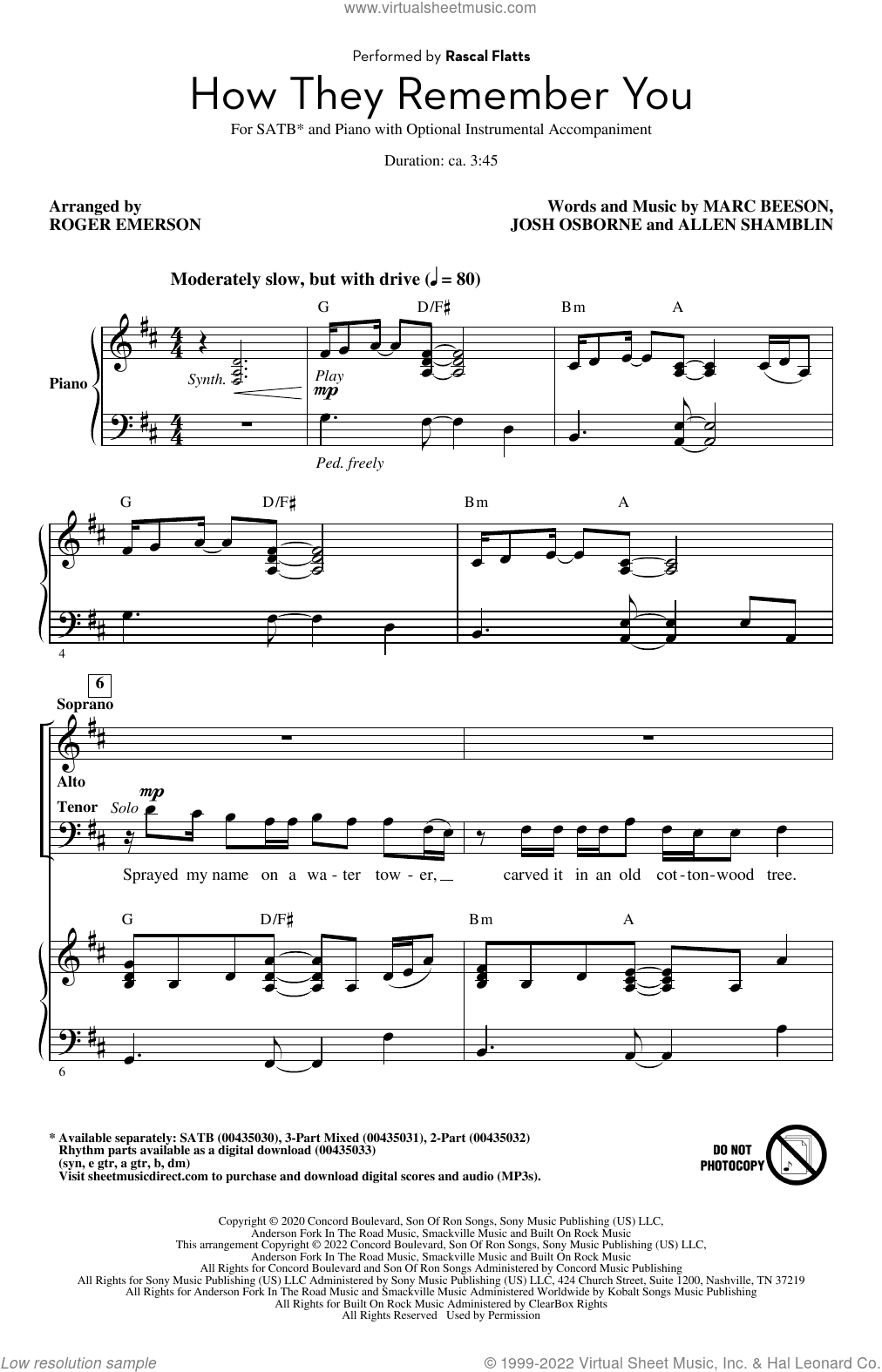 How They Remember You (arr. Roger Emerson)