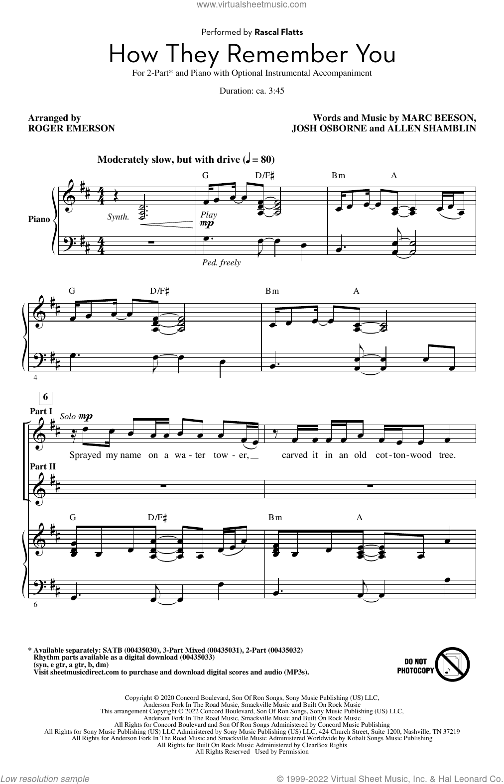 How They Remember You (arr. Roger Emerson)