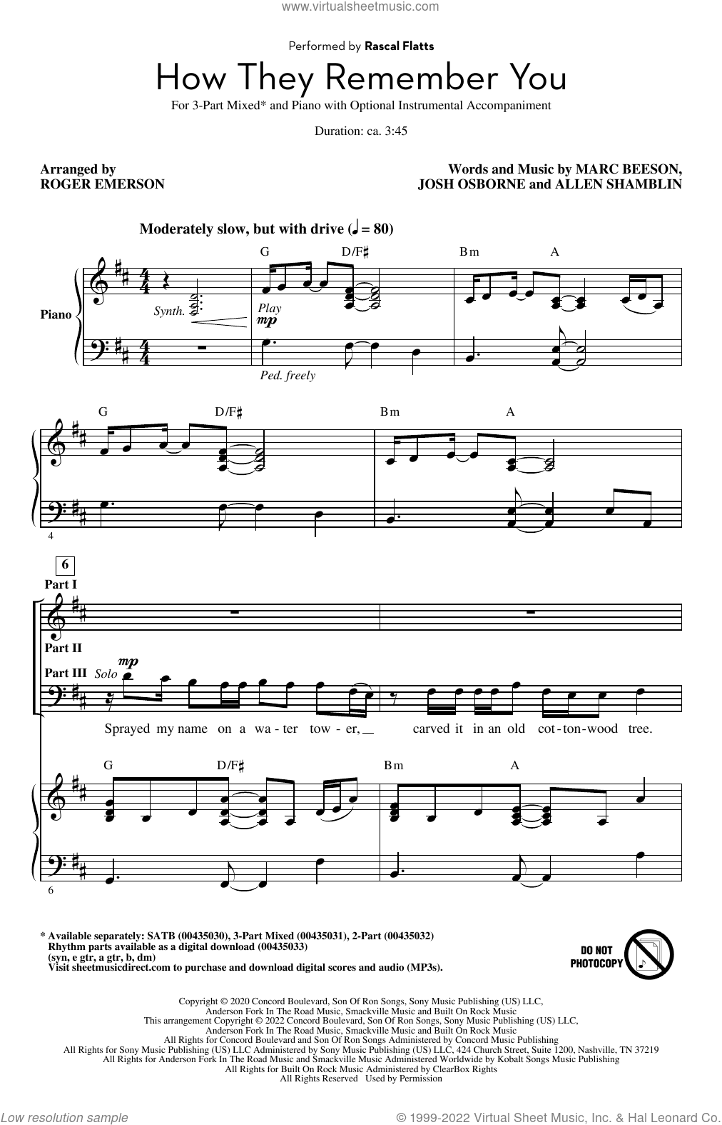 How They Remember You (arr. Roger Emerson)