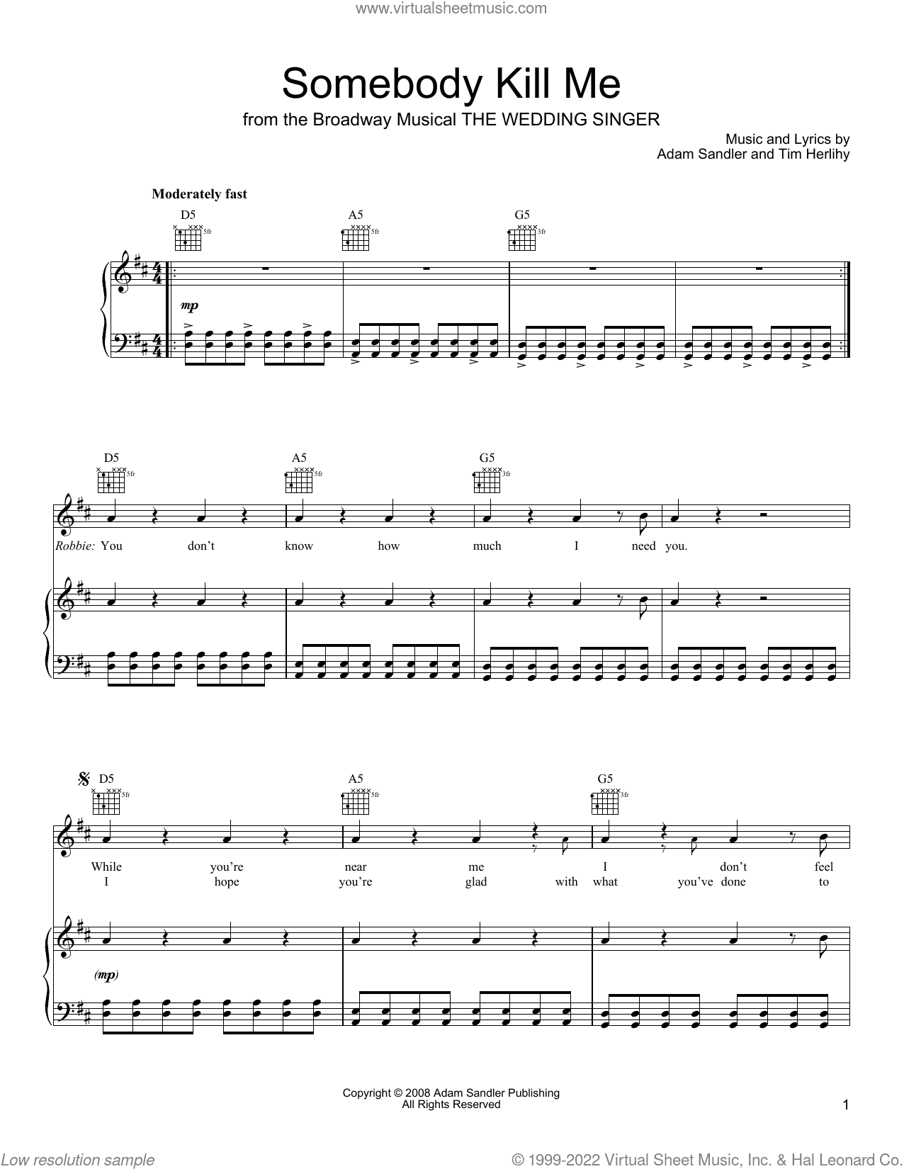 Somebody Kill Me (from The Wedding Singer)