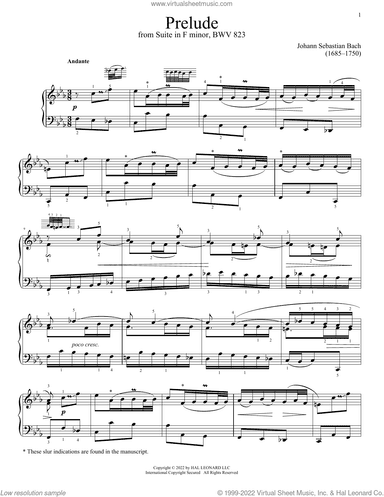 Prelude, BWV 823