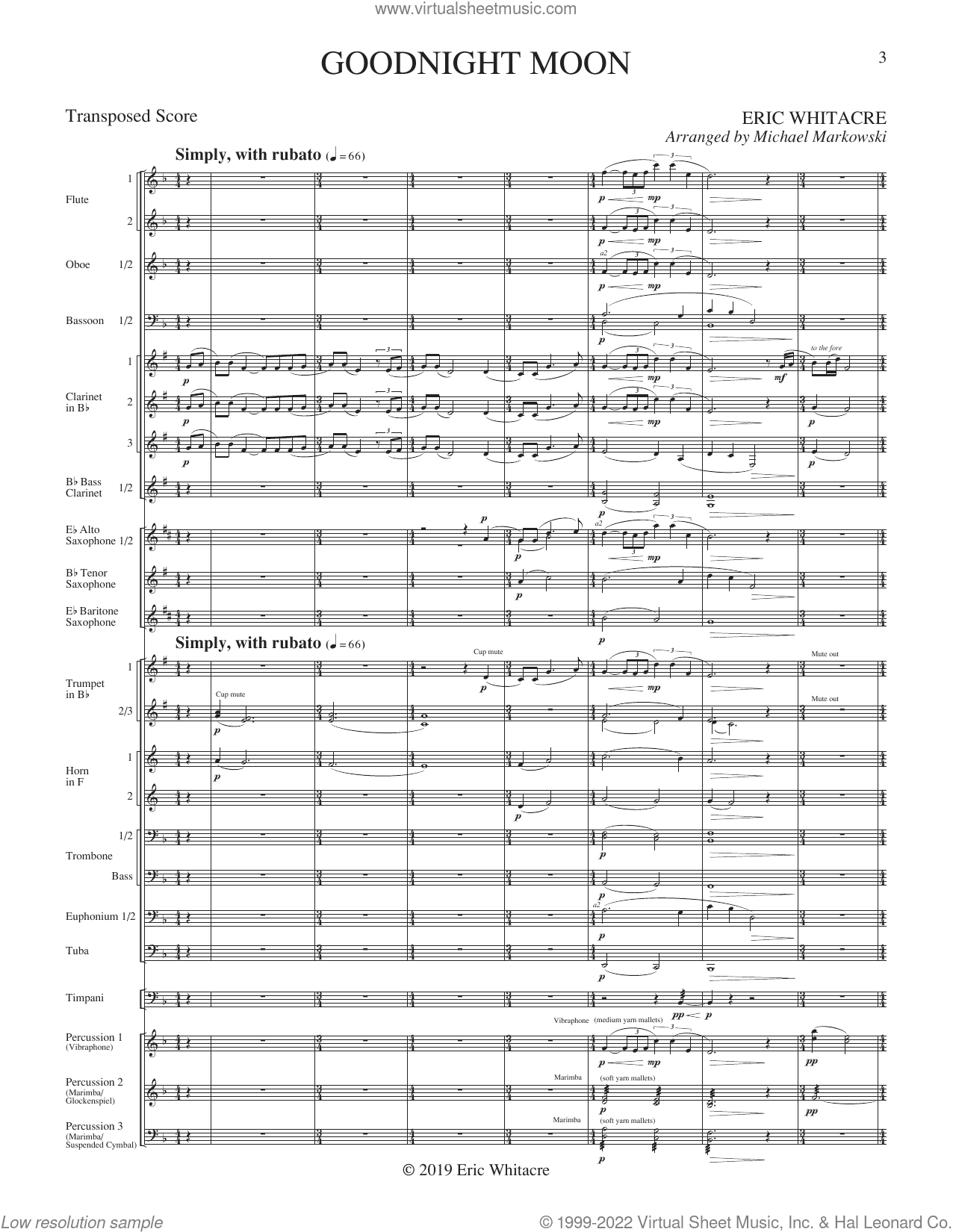 Goodnight Moon (arr. Michael Markowski) (COMPLETE)