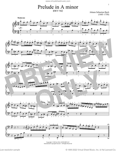 Prelude In A Minor, BWV 942