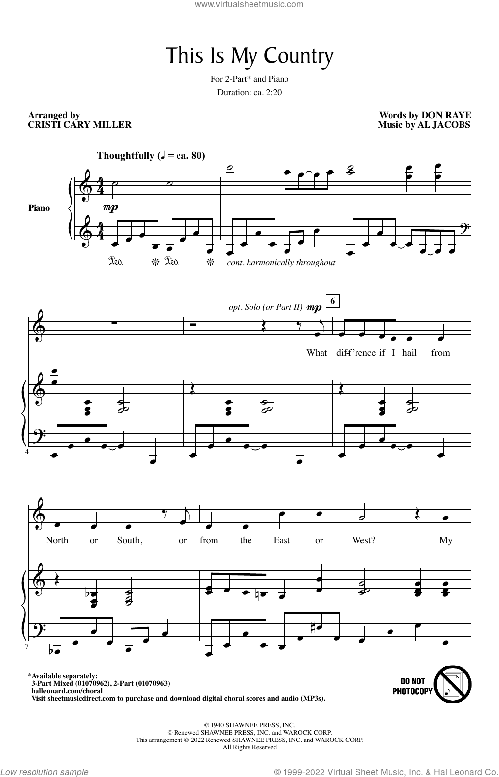 This Is My Country (arr. Cristi Cary Miller)