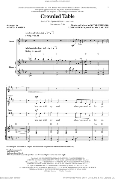 Crowded Table (arr. Andrea Ramsey)