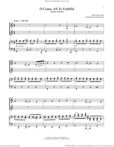 O Come, All Ye Faithful (for Violin Duet and Piano)
