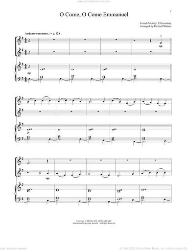 O Come, O Come, Emmanuel (for Violin Duet and Piano)